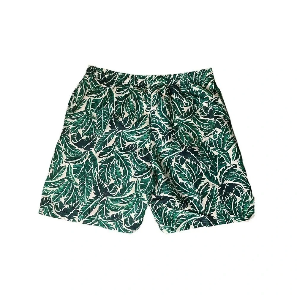 SwimZip UPF 50+ NEW Green Leaf Swim Trunks Men’s Size Large Sun Protection